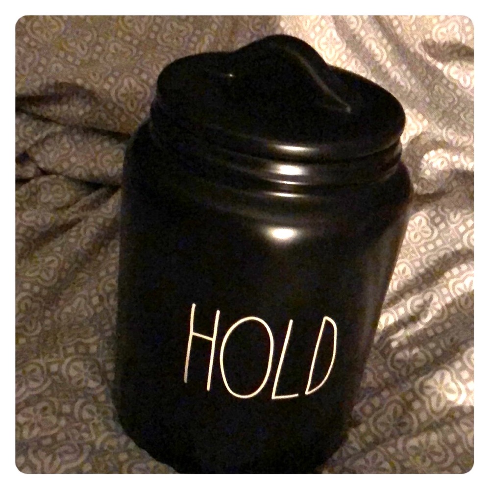 RaeDunn Black LL HOLD LARGE CANISTER